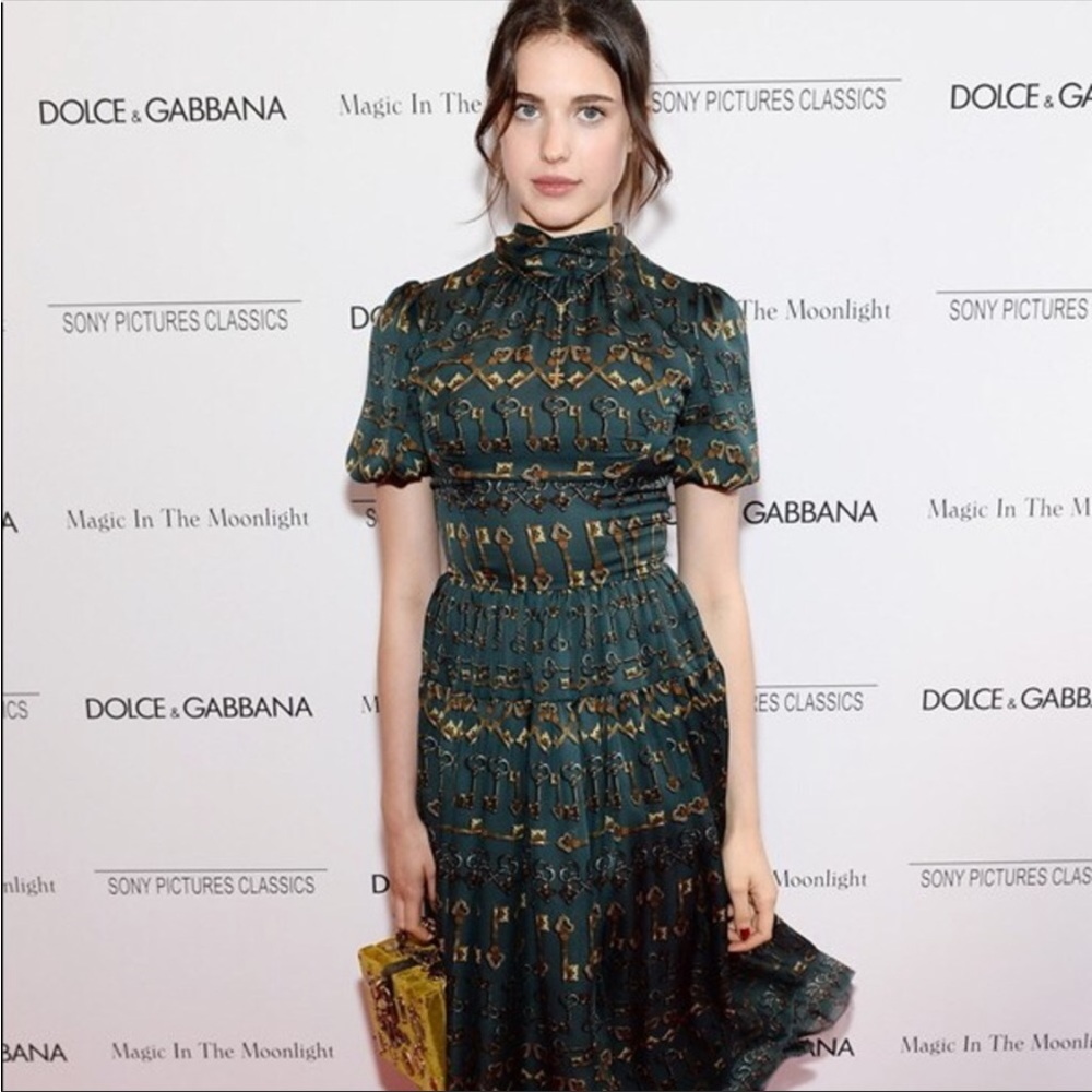 Dolce & Gabbana Key Print Pleated MIDI Dress